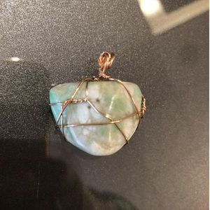 Wire Wrapped Variscite Pendant